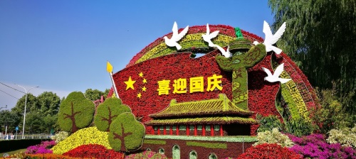 青州国庆立体花坛